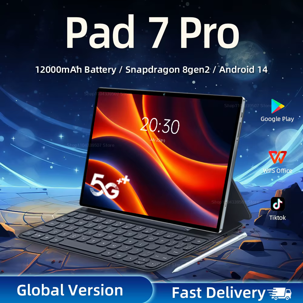 גרסה גלובלית מקורית של מחשב לוח Pad 7 Pro בגודל 11 אינץ' HD 4K Snapdragon 8gen2 Android 14 22GB