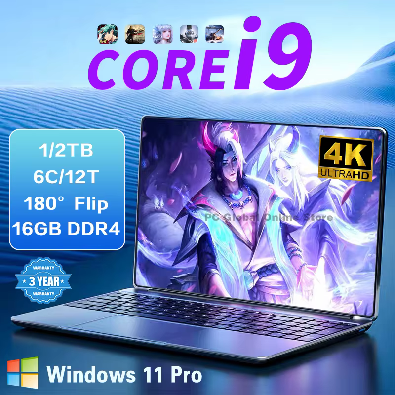מחשב נייד Core i9-8950HK חדש 16GB RAM 1/2TB SSD נייד למחשבים ניידים בגודל 14.1 אינץ 'עם מ