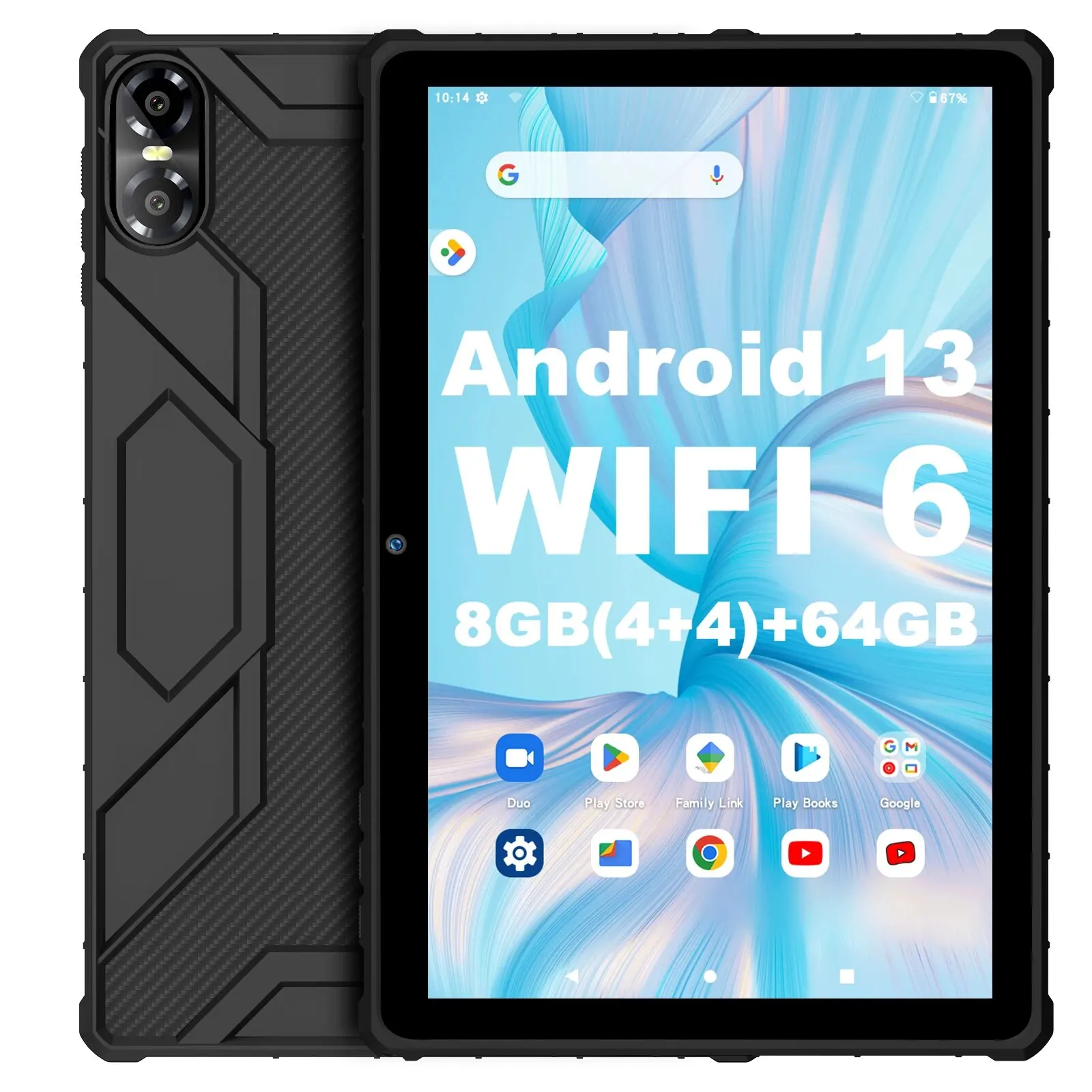 Pritom 10 אנדרואיד אינץ 13 טאבלט, 8(4 + 4) gb + 64gb 1tb להרחיב, wifi 6, רמקולים מצלמה כפול