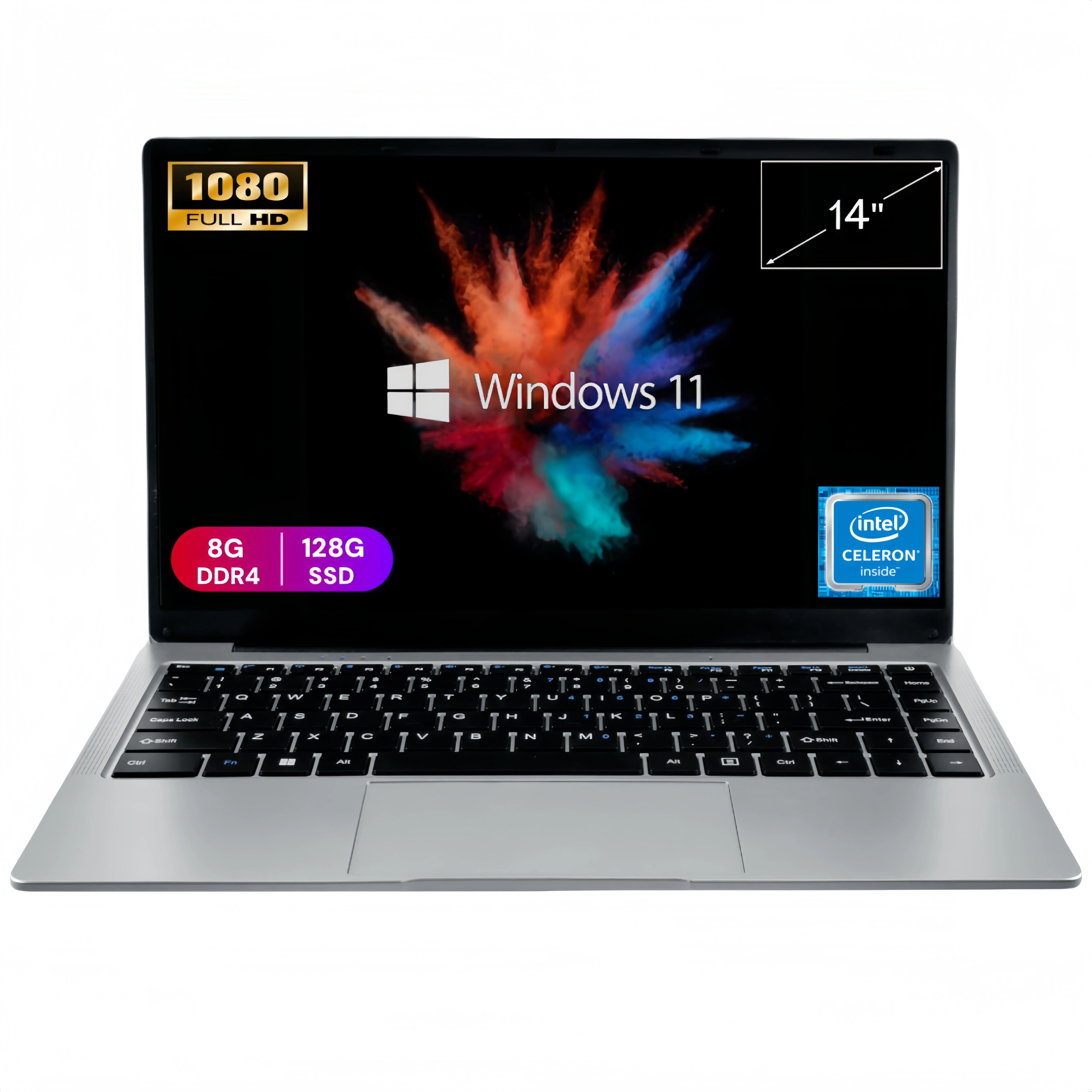 מחשב נייד עסקי בגודל 14 אינץ' עם מעבד Intel N4500, זיכרון DDR4 בנפח 8GB או 128GB, מערכ