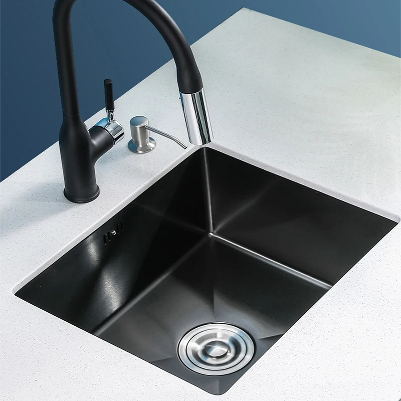 38x30cm קטן שחור בר כיור 304 נירוסטה מטבח כיור Undermount יחיד קערת לבית שיפור עם 
