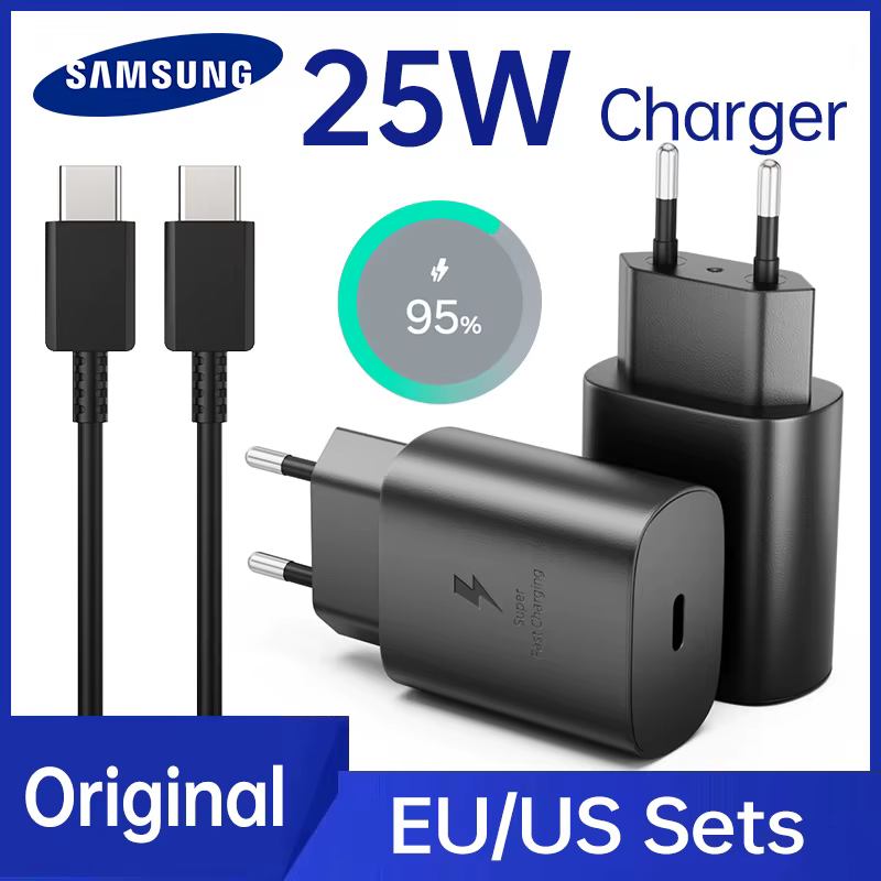 מטען SAMSUNG 25W 45W מתאם PD Type C טעינה מהירה מאוד Samsung Galaxy S25 S24 S23 S22 Ultra S21 A54 A34 מטע