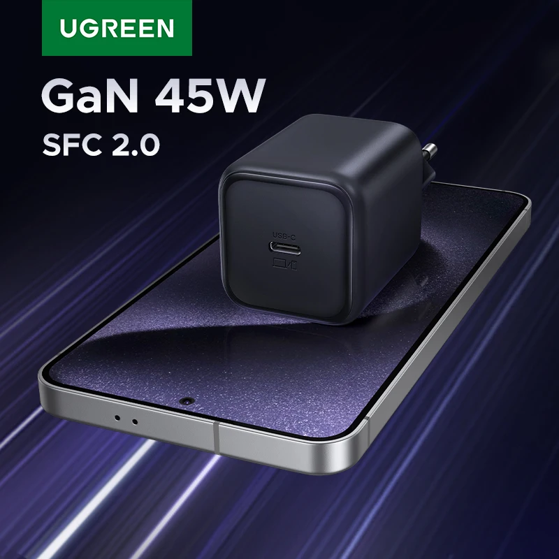UGREEN 45W מטען GaN PD3.0 מטען מהיר PPS QC3.0 טעינה מהירה עבור Samsung S25 S24 Ultra iPhone 17 16 15 Pro