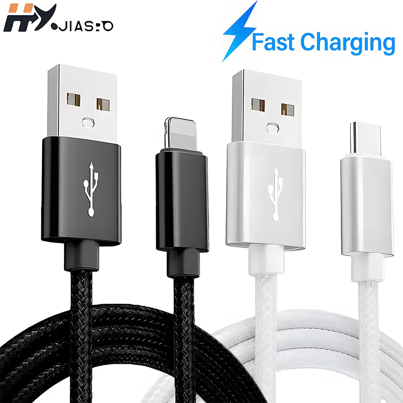 כבל USB לטעינה מהירה בהספק 120W לסוג C עבור Samsung Xiaomi Huawei כבל מצופה ניילון להע
